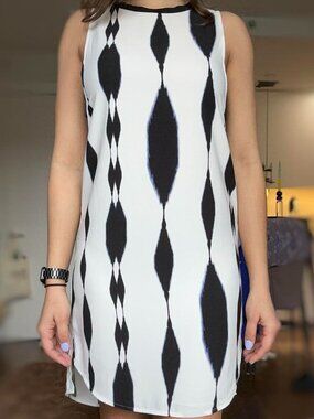 Trouve Sleeveless Geometric Shift Dress
